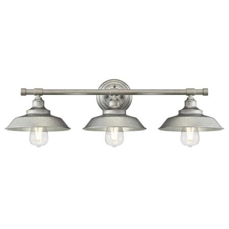 BRILLIANTBULB 3 Light Wall Galvanized Steel Finish with Metal Shades BR2690065